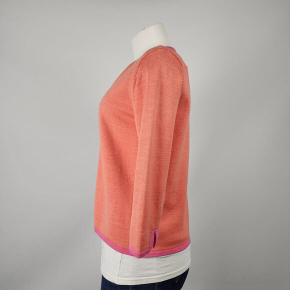 Talbots Orange & Pink Cotton Cardigan Size S - Picture 4 of 8